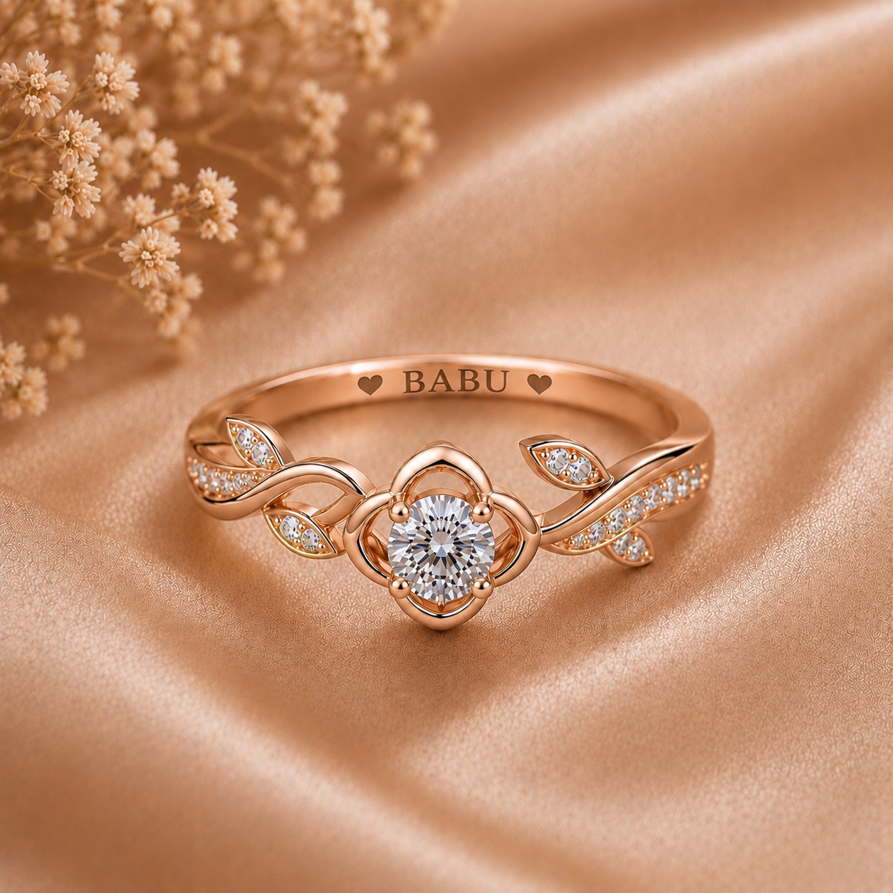 BABU Rose Gold Flower Ring