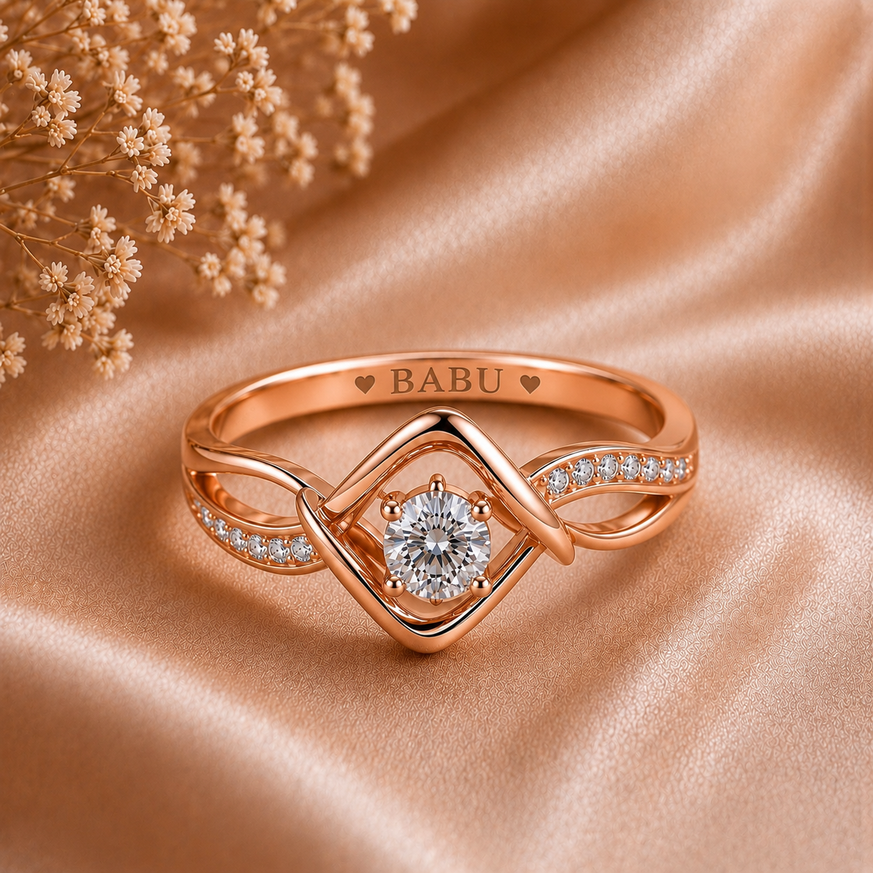 BABU Royal Square Diamond Ring