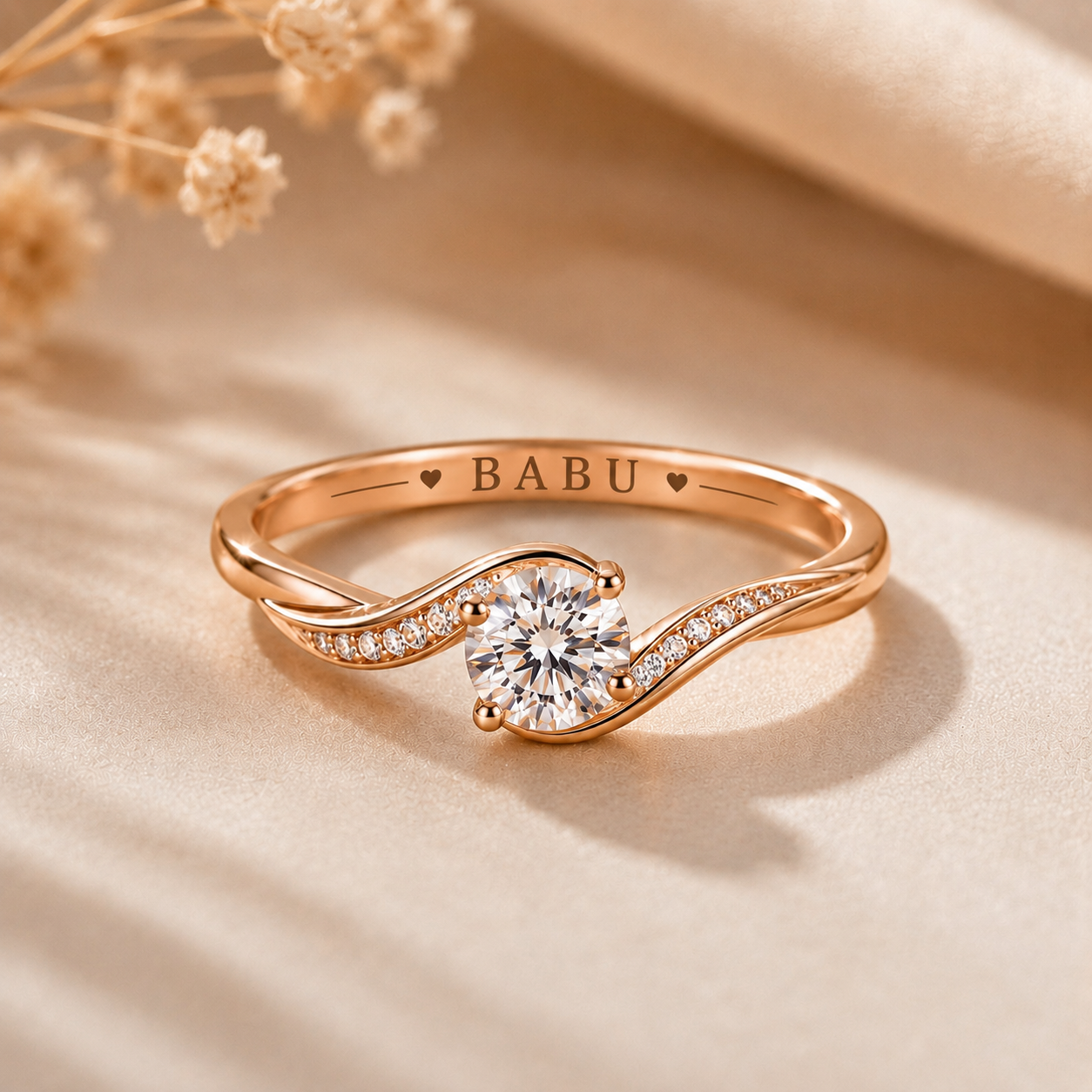 BABU Elegant Wave Diamond Ring